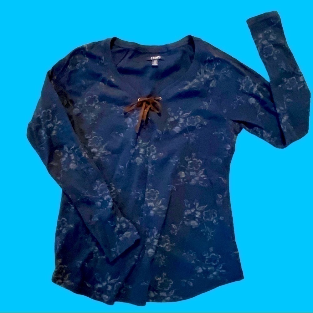 BLUE Chaps Large‎ Cotton Print shirt - Picture 2 of 7